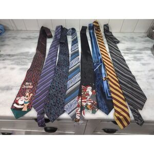 Men's Necktie‎ Bundle, Christmas Holiday Striped Paisley Silk Blend Ties, #8